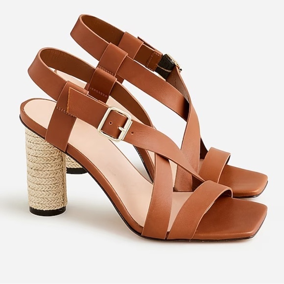 J. Crew Shoes - J crew English Saddle Rounded rope-heel sandals in leather